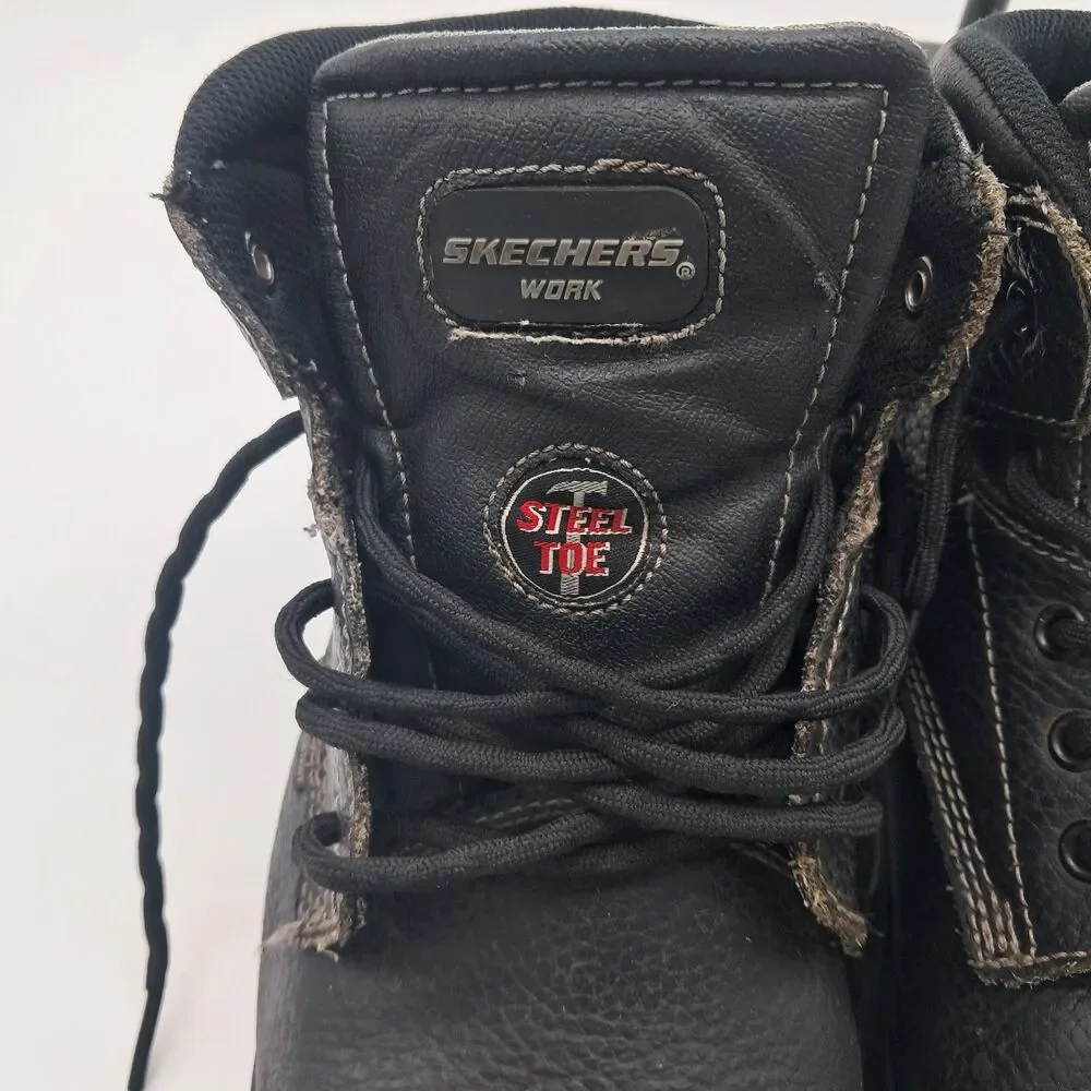 Skechers Steel Toe Boots Men's 10 Slip Resistant Puncture Resistant Work Boots